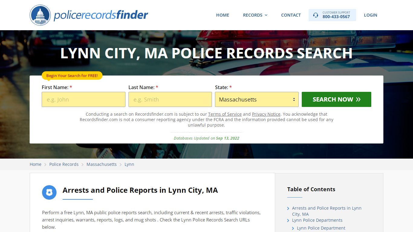 LYNN CITY, MA POLICE RECORDS SEARCH - RecordsFinder
