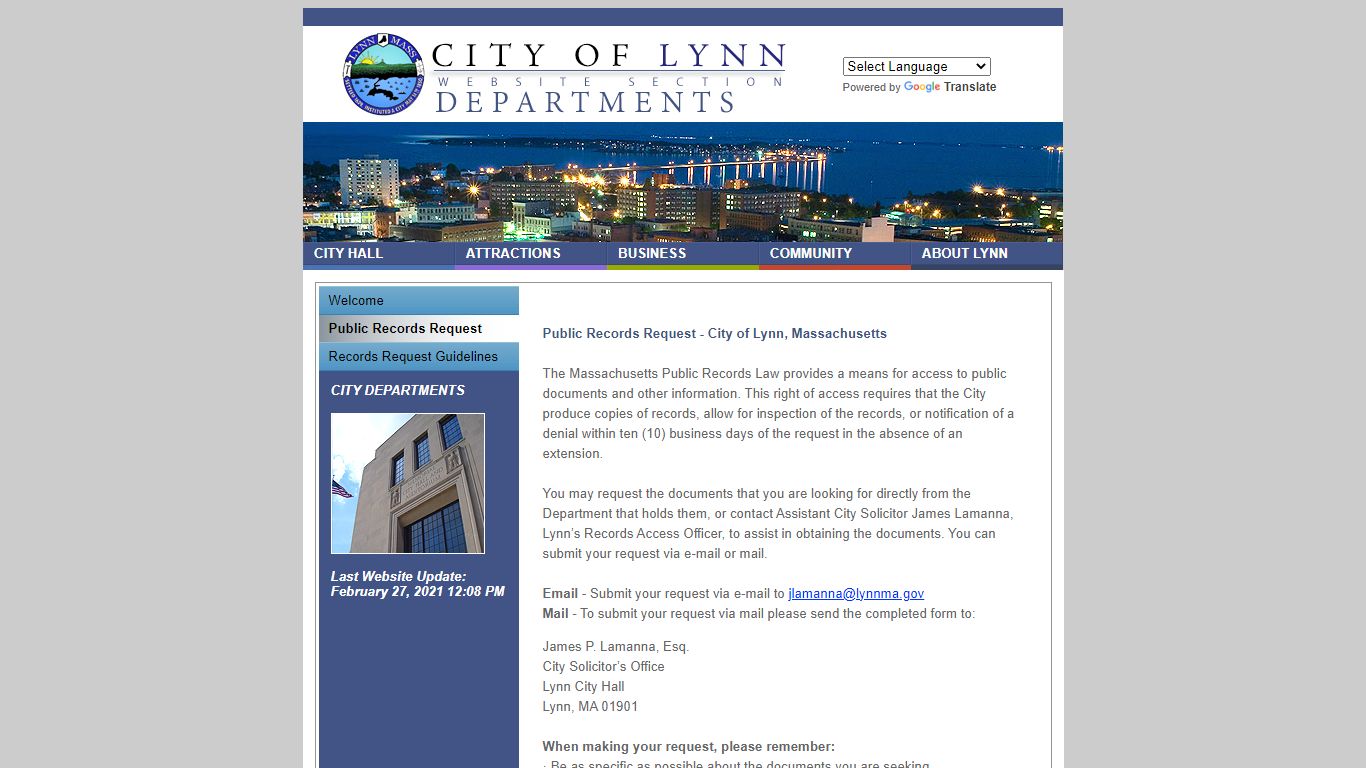 Law Department - Lynn, Massachusetts